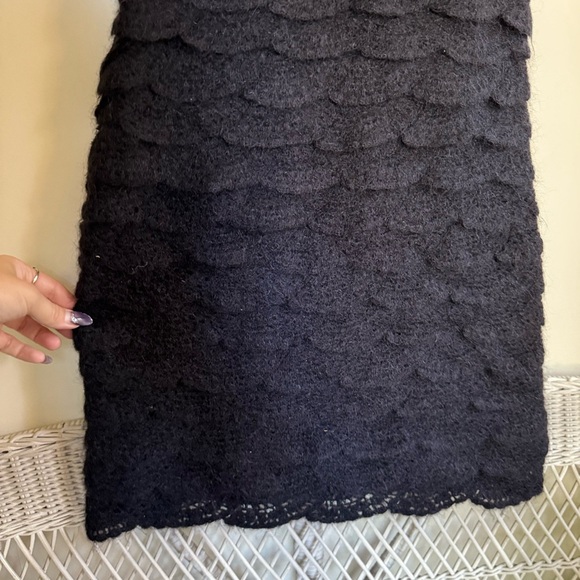 Malandrino Mohair / Cashmere Silk turtleneck ruffled sweater dress - Picture 2 of 8